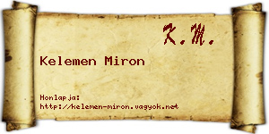 Kelemen Miron névjegykártya